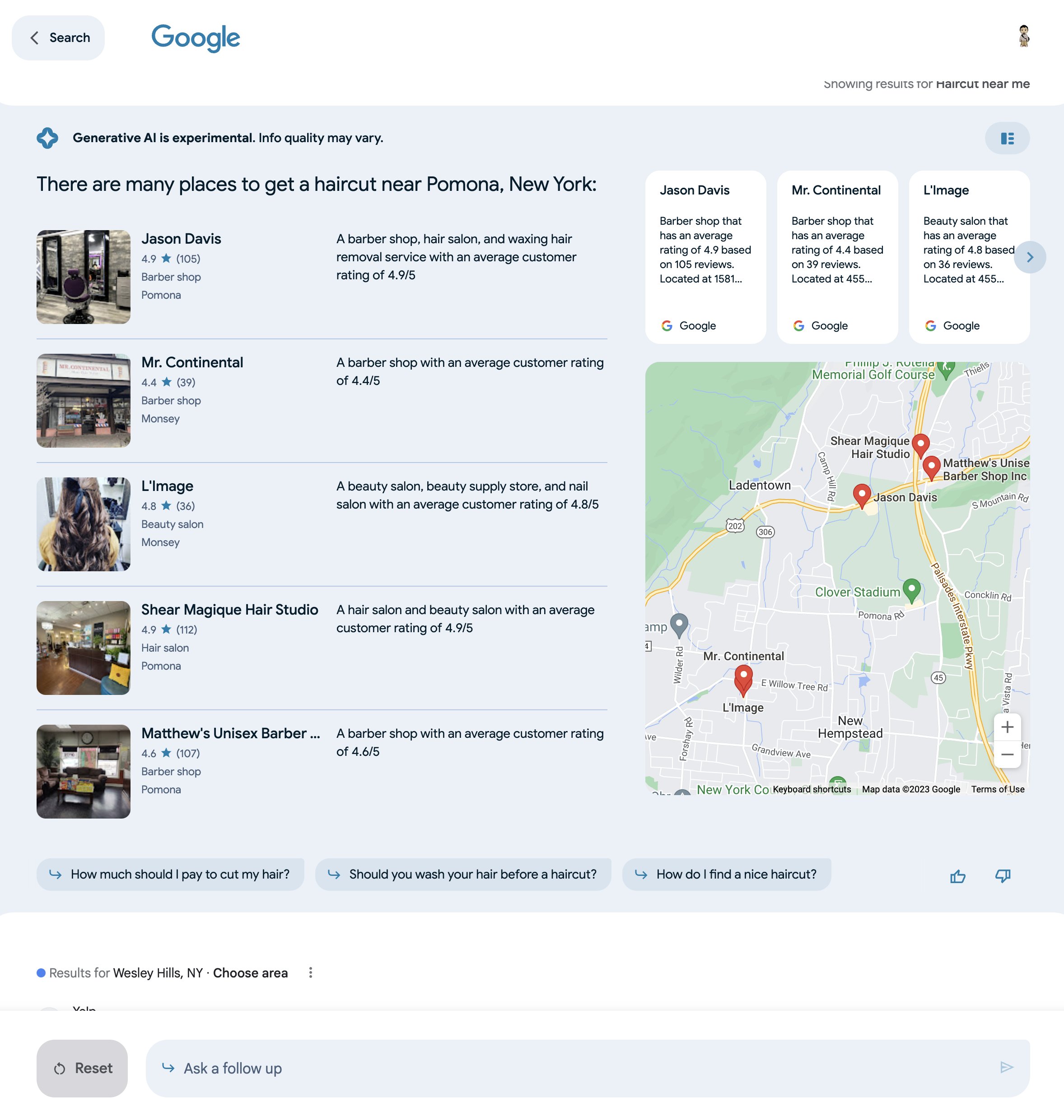Google SGE local