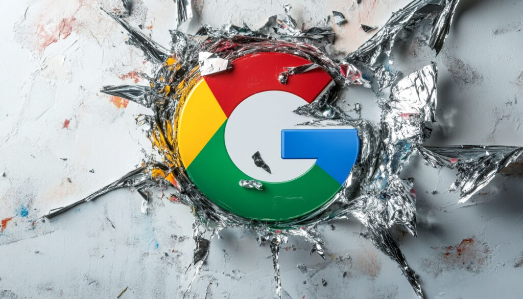 Google Chrome Logo Torn