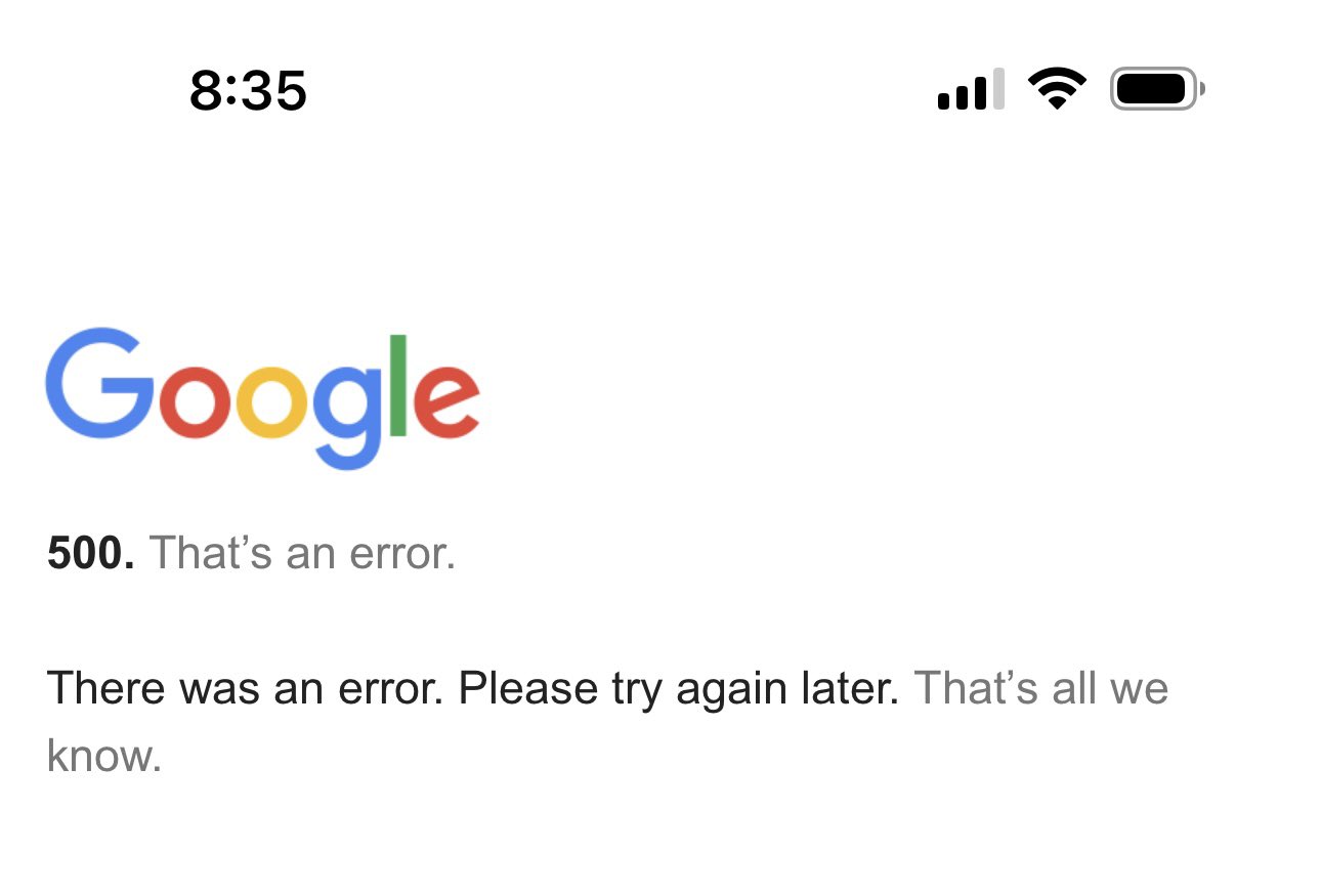 Google 500 Erreur LSA