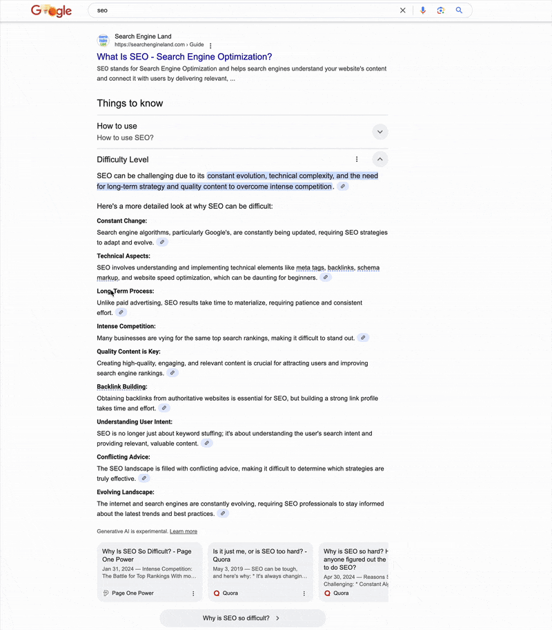 Google choses à savoir liant les résultats de la recherche Google