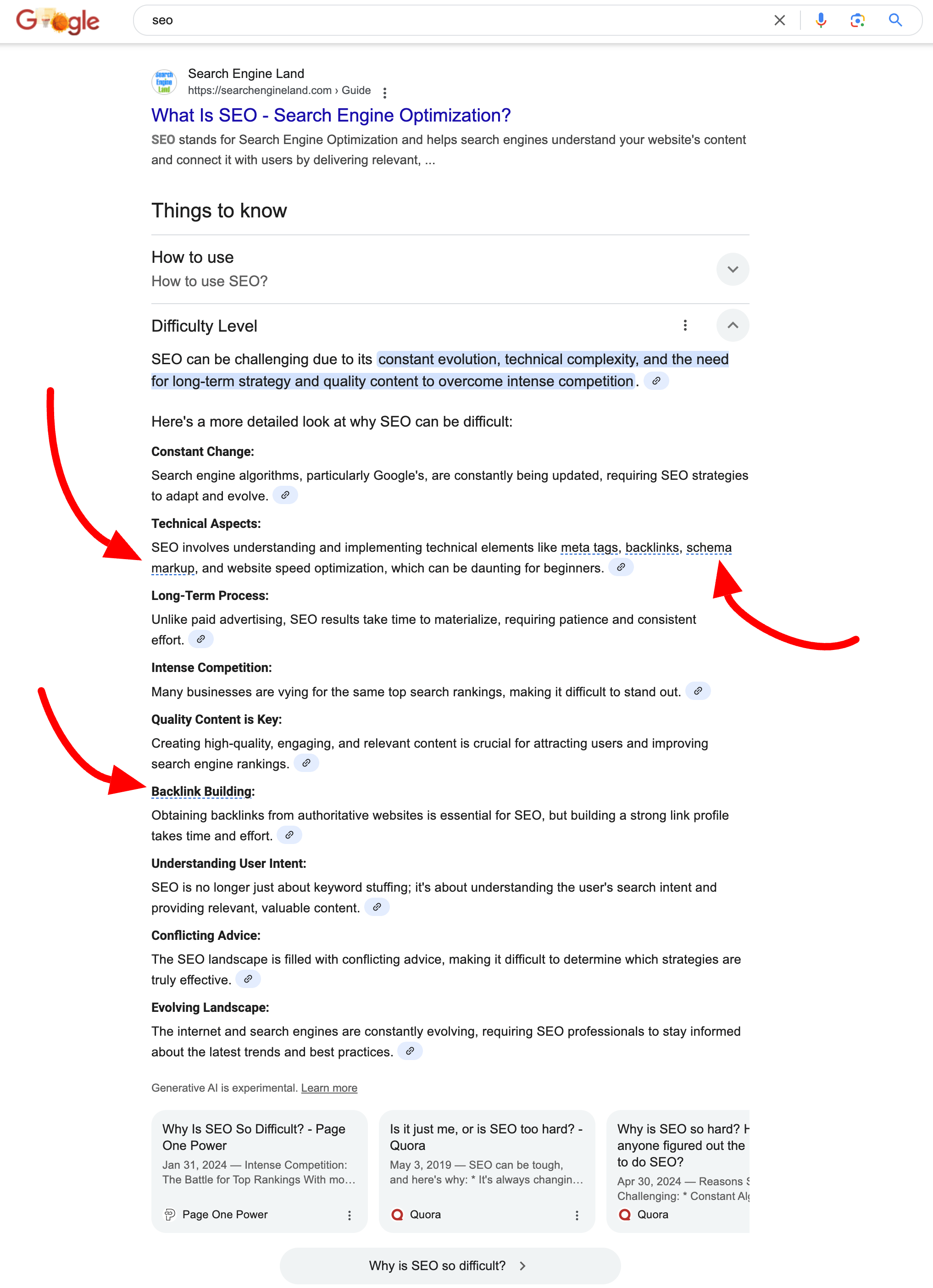 Google choses à savoir liant les résultats de la recherche Google