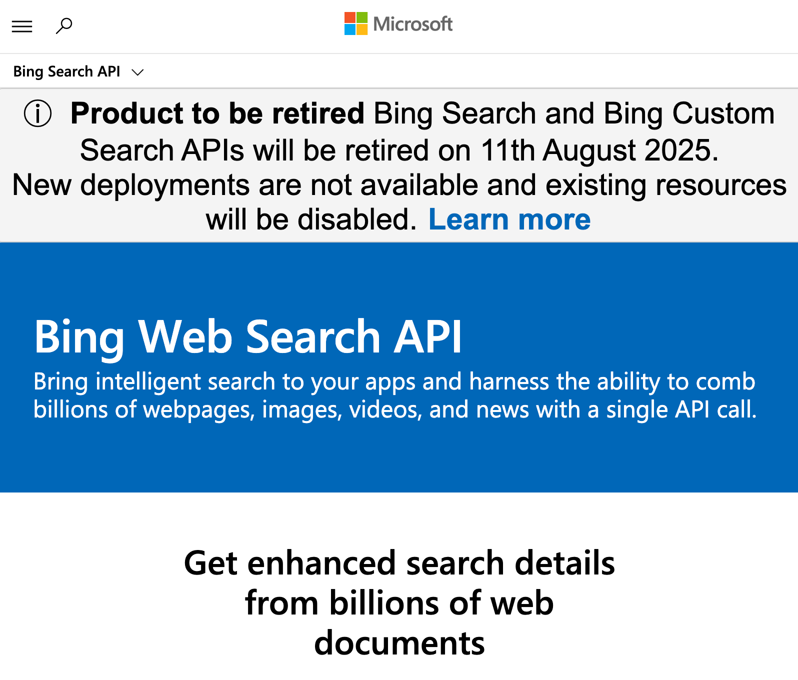 Bing API Retire Capture d'écran 1
