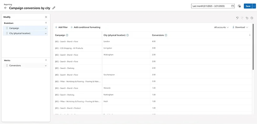 Microsoft Advertising Reporting UI 2