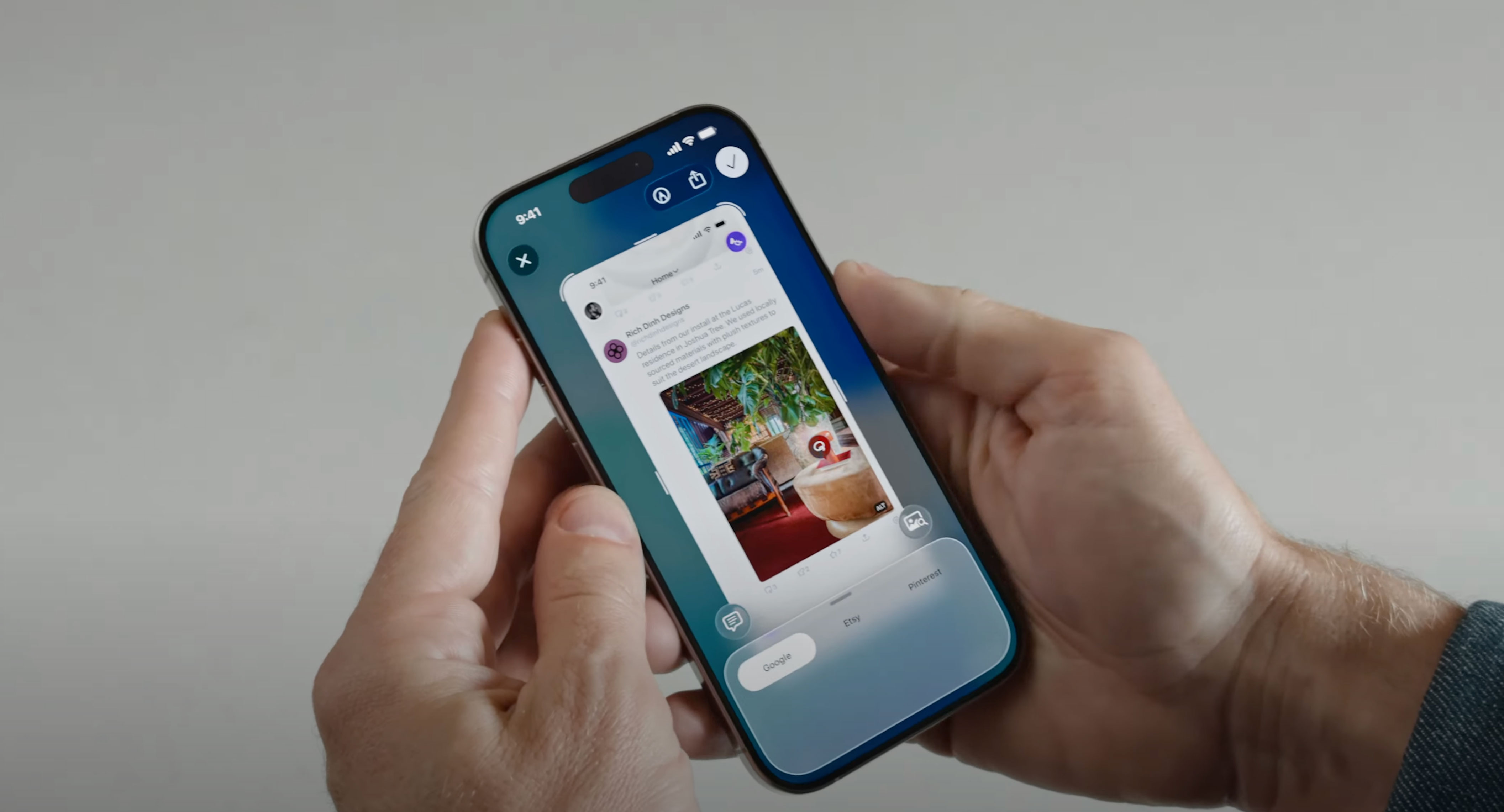 Écran d'intelligence visuelle Apple 3 cercle
