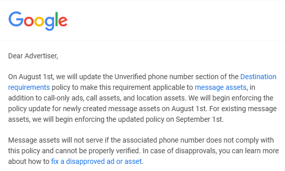 Les annonces Google non vérifiées