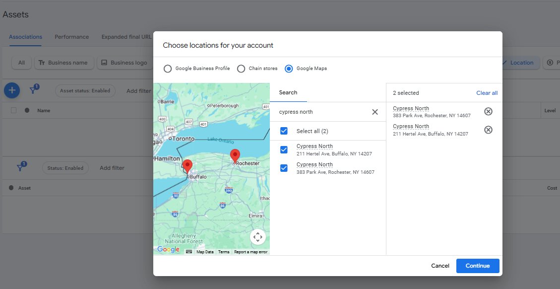 Google Ads Location Assets Google Maps