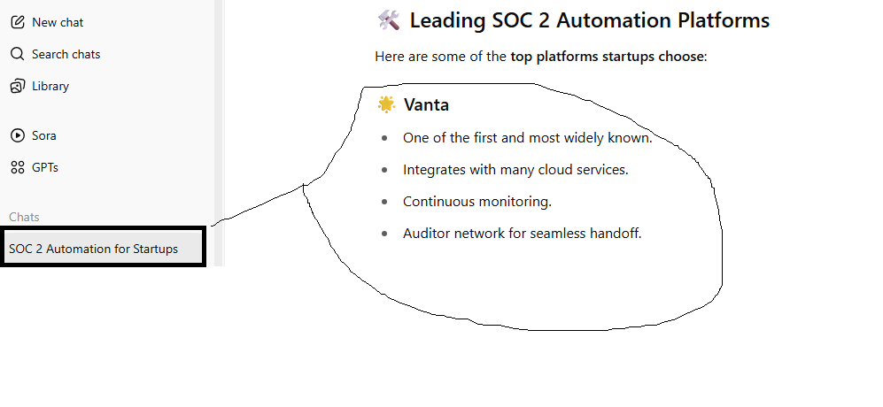 Automatisation de la conformité SOC 2 pour les startups - Chatgpt
