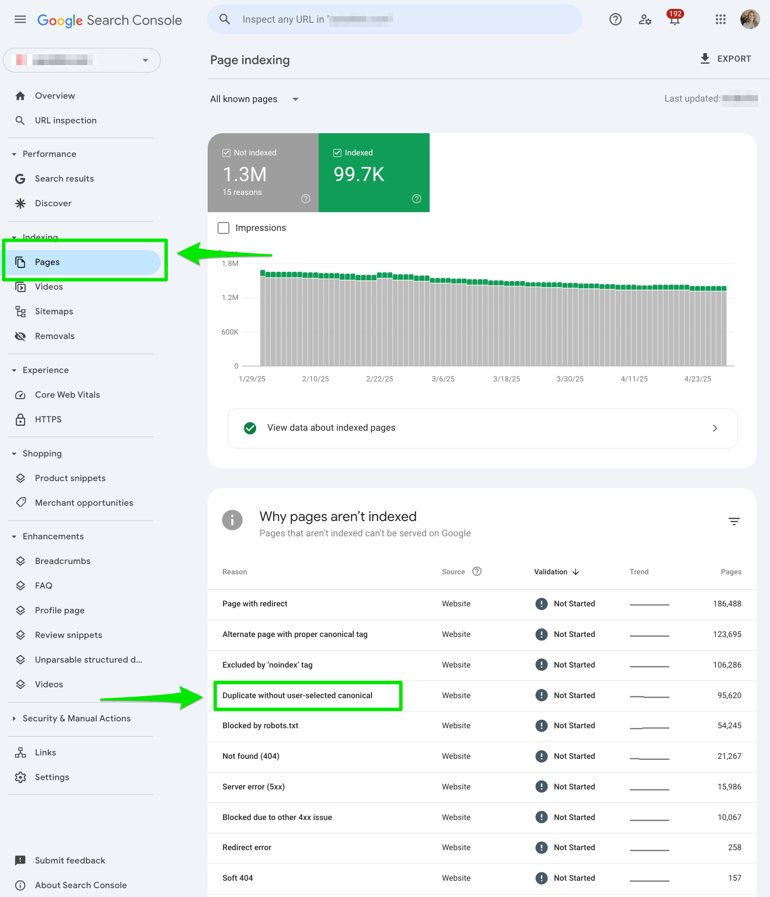 duplicate-with-user-user sélectionné-canonical-pages-report-google-search-console
