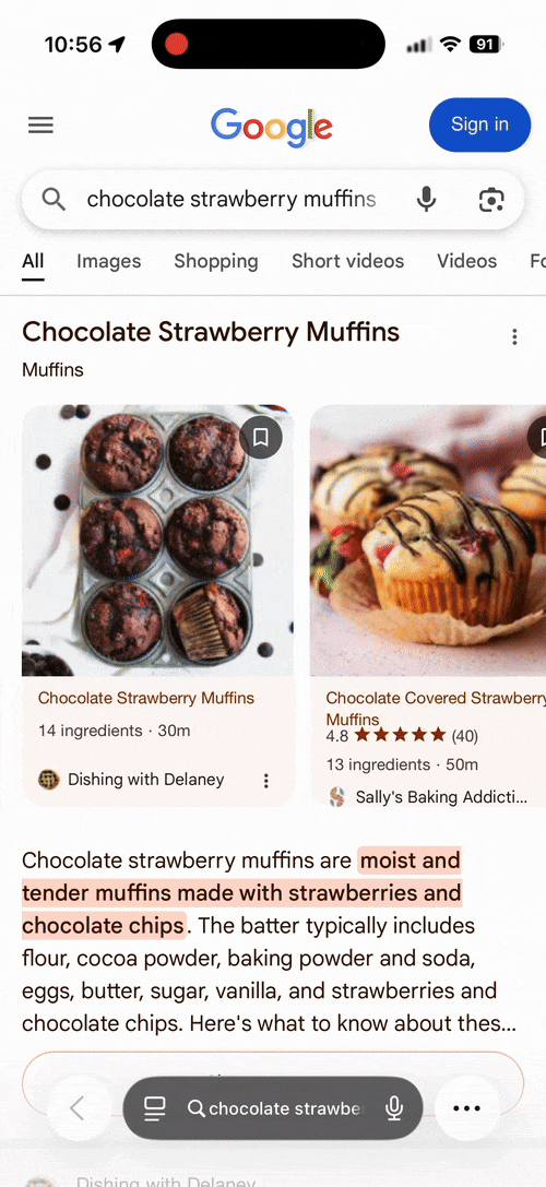 Recette de présentation de Google Ai