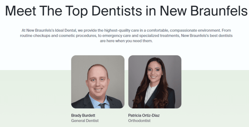 H1 optimisé avec une image de localisation personnalisée de haute qualité Rencontrez les dentistes