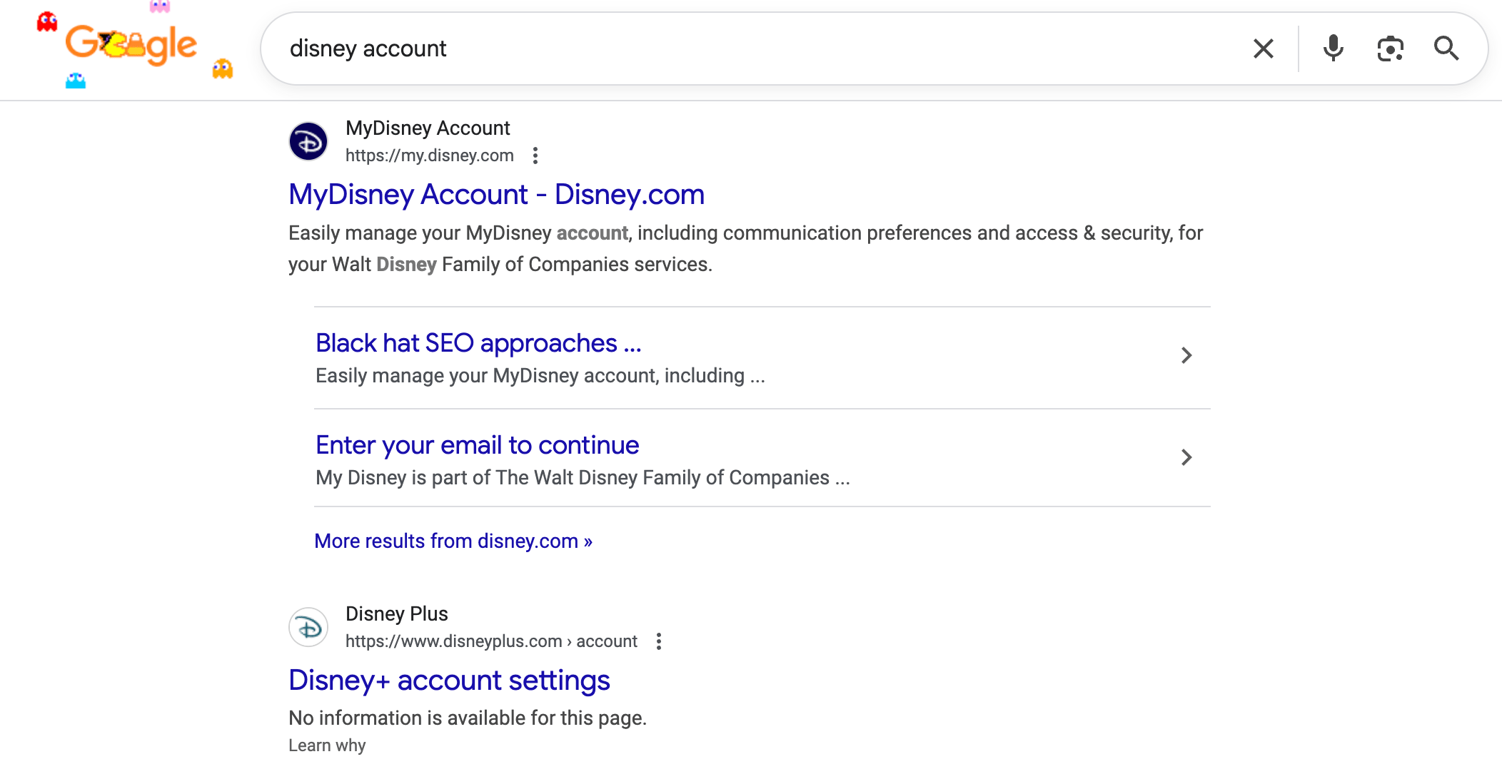 Liens annexes Disney Blackhat Seo Hack