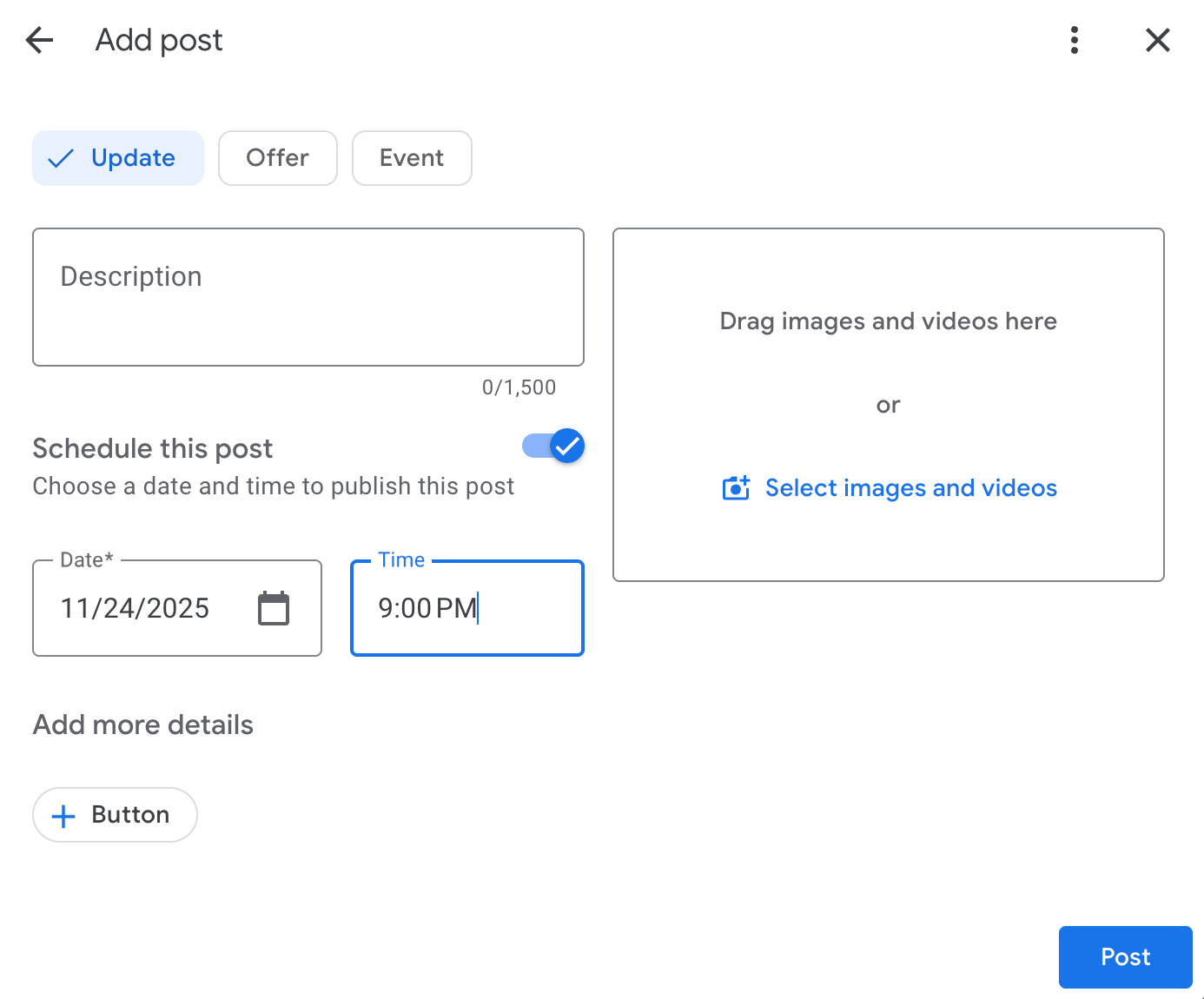 Copie du planificateur de publications Google