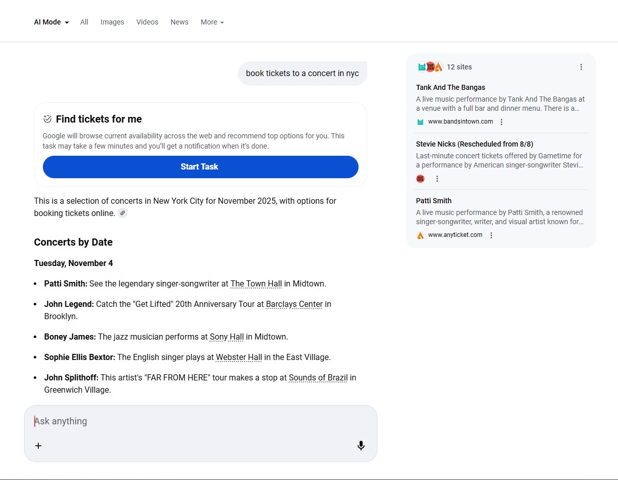 Billets de concert Google Ai Mode1