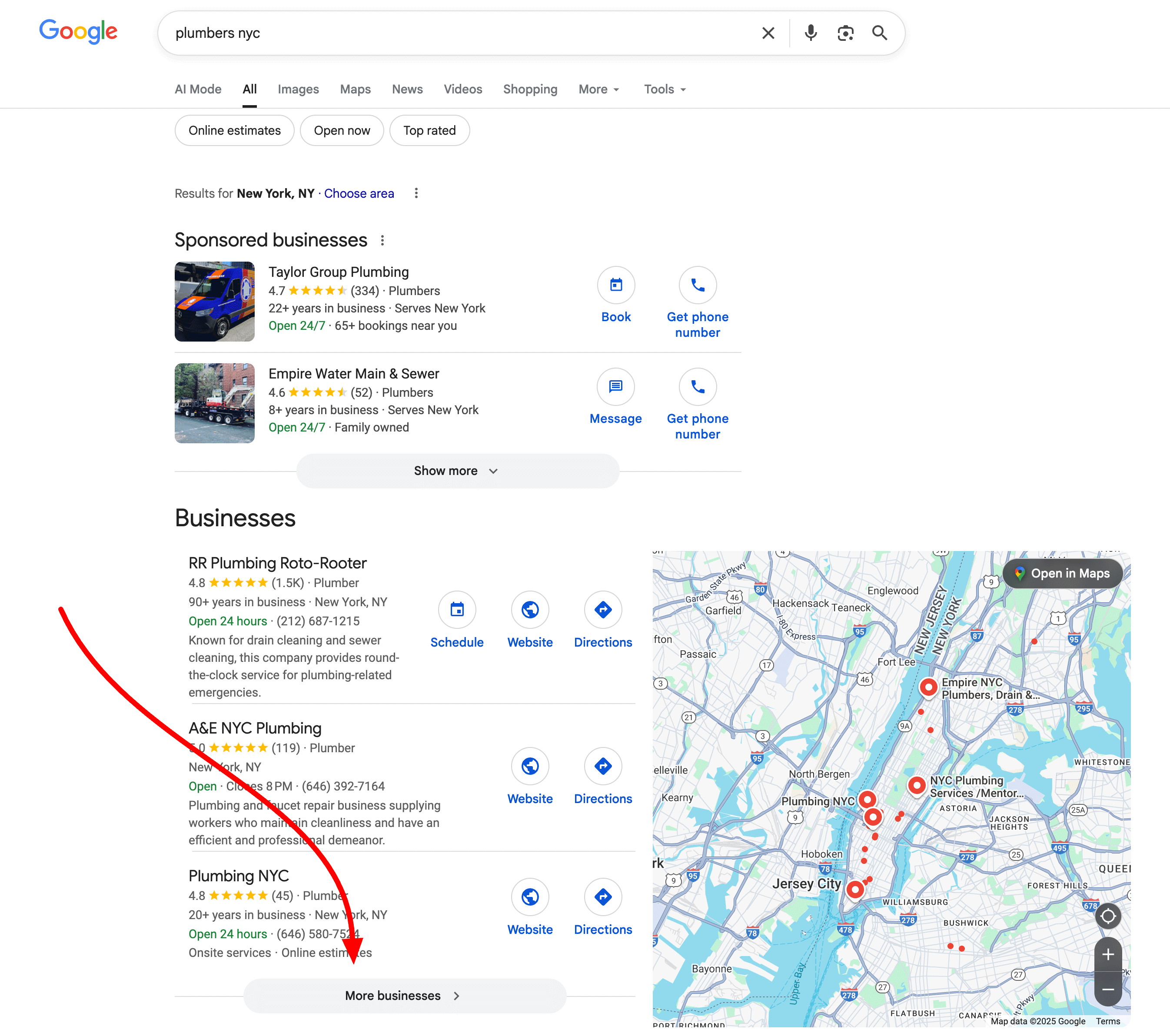 Bouton Plus du pack Google Local