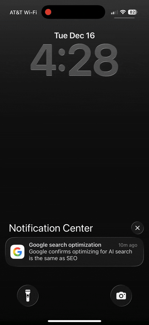 Notifications Google Discover en mode Ai