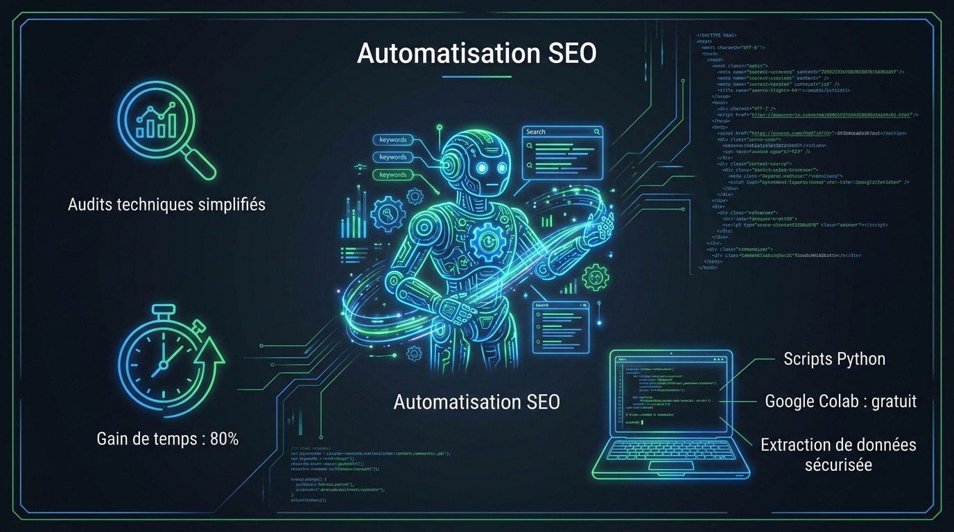 Interface de code Python pour l'automatisation des tâches SEO et gain de temps