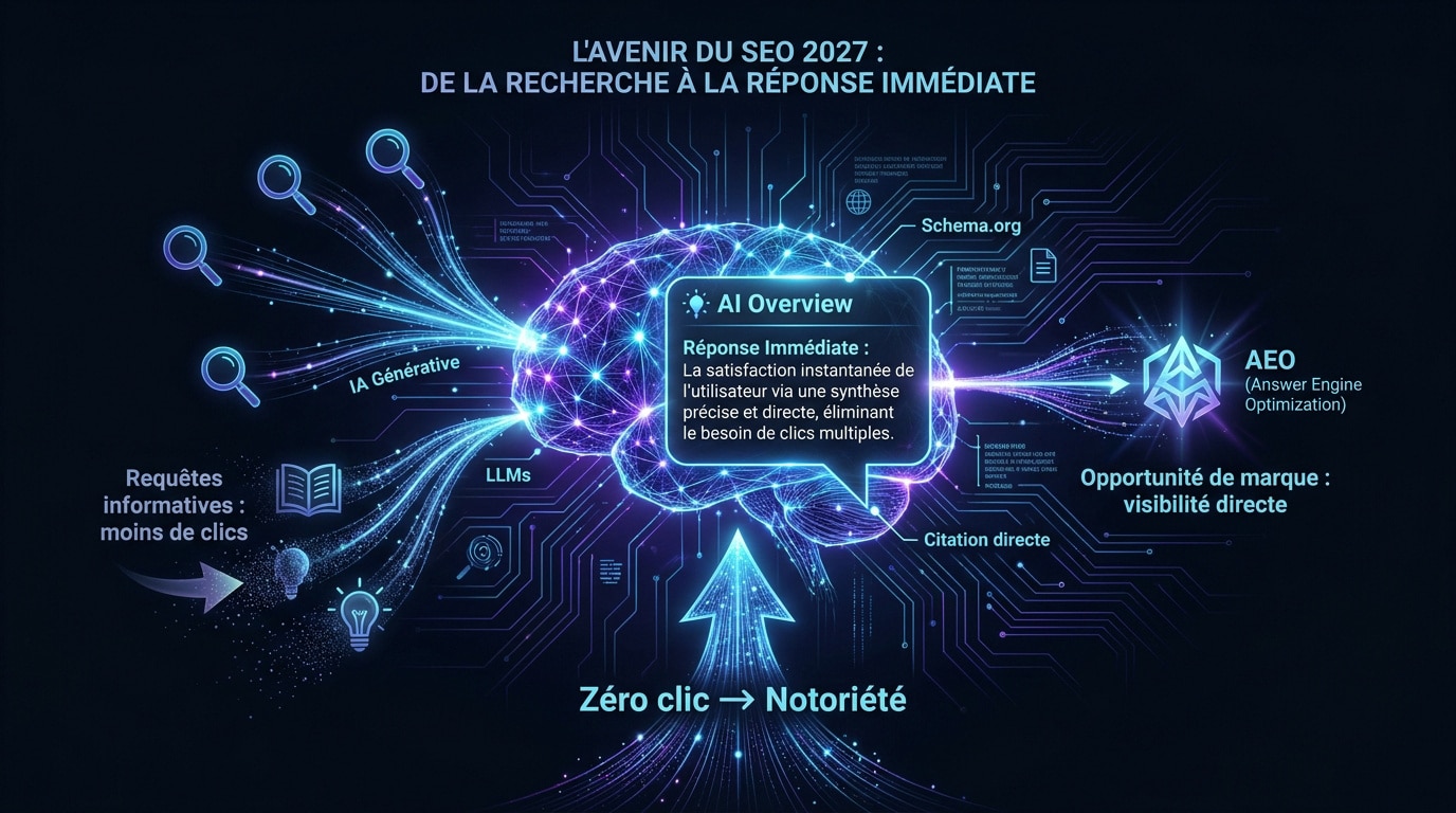 Interface de recherche prédictive et IA en 2027