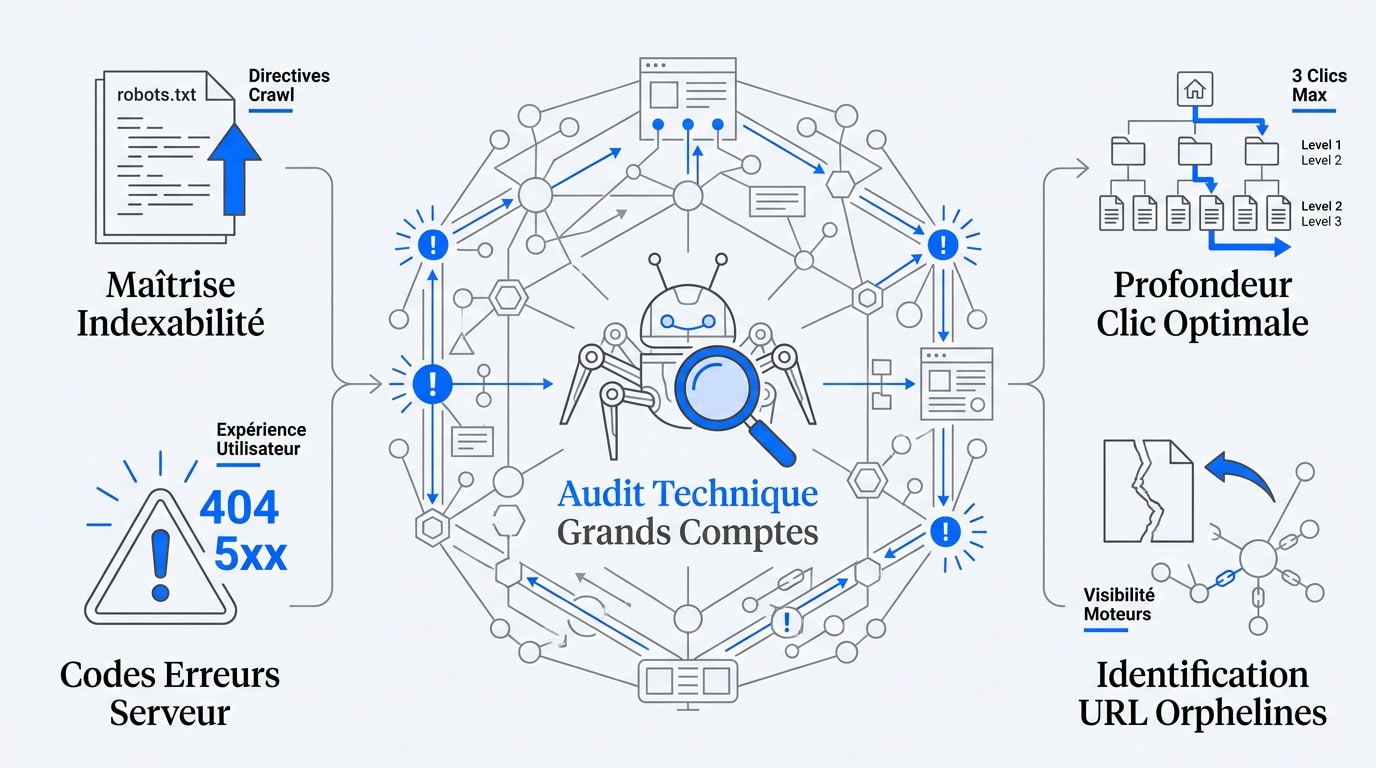 Analyse des performances techniques et optimisation du crawl pour grands comptes