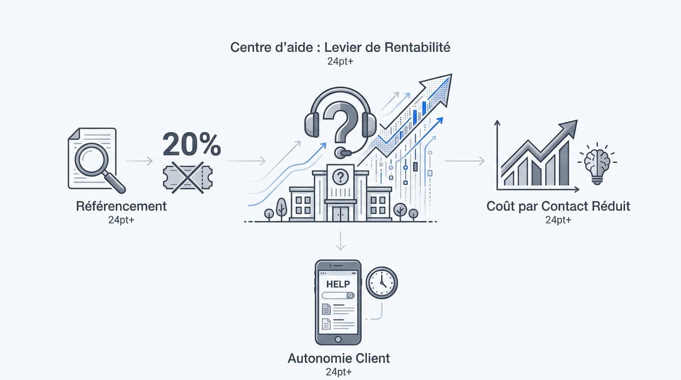 Graphique montrant la rentabilité d'un centre d'aide optimisé pour le SEO
