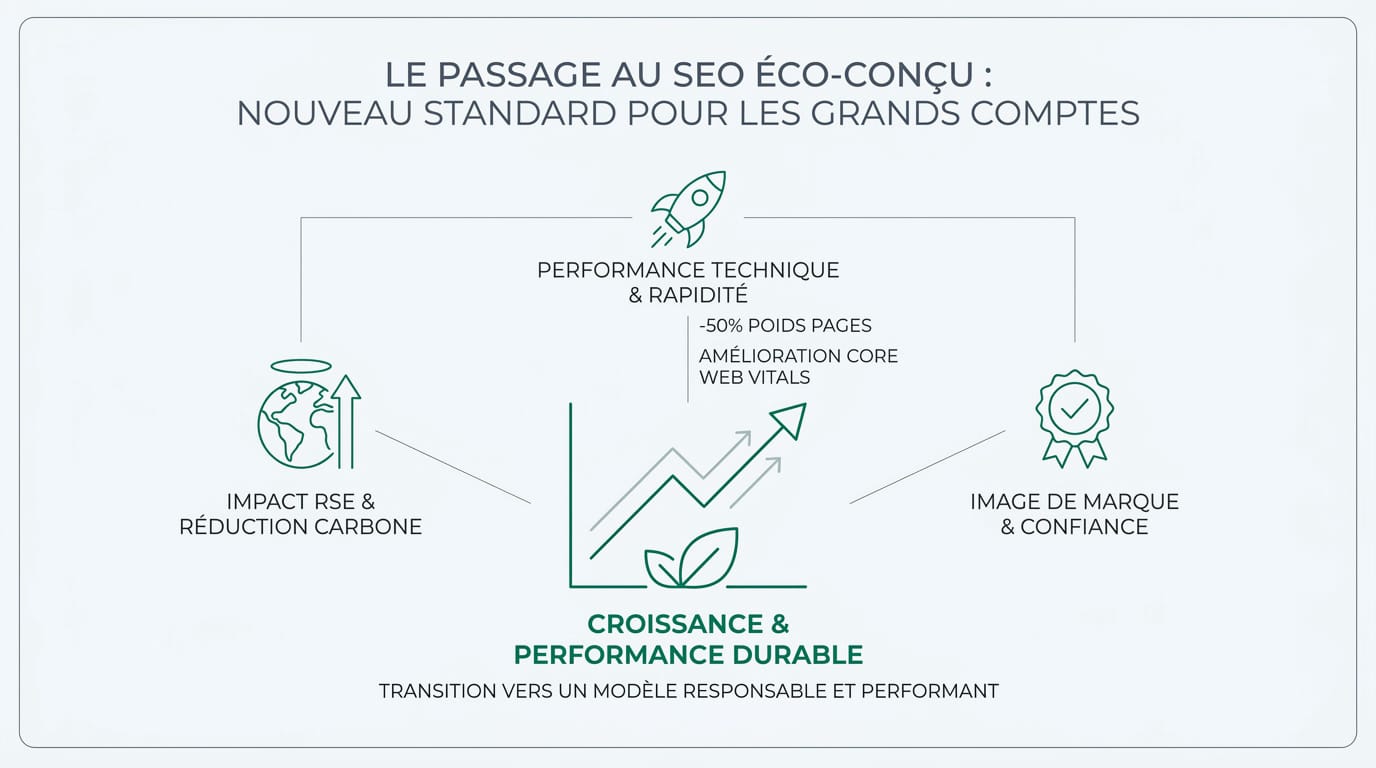 Stratégie SEO éco-conçue et performance RSE des grands comptes