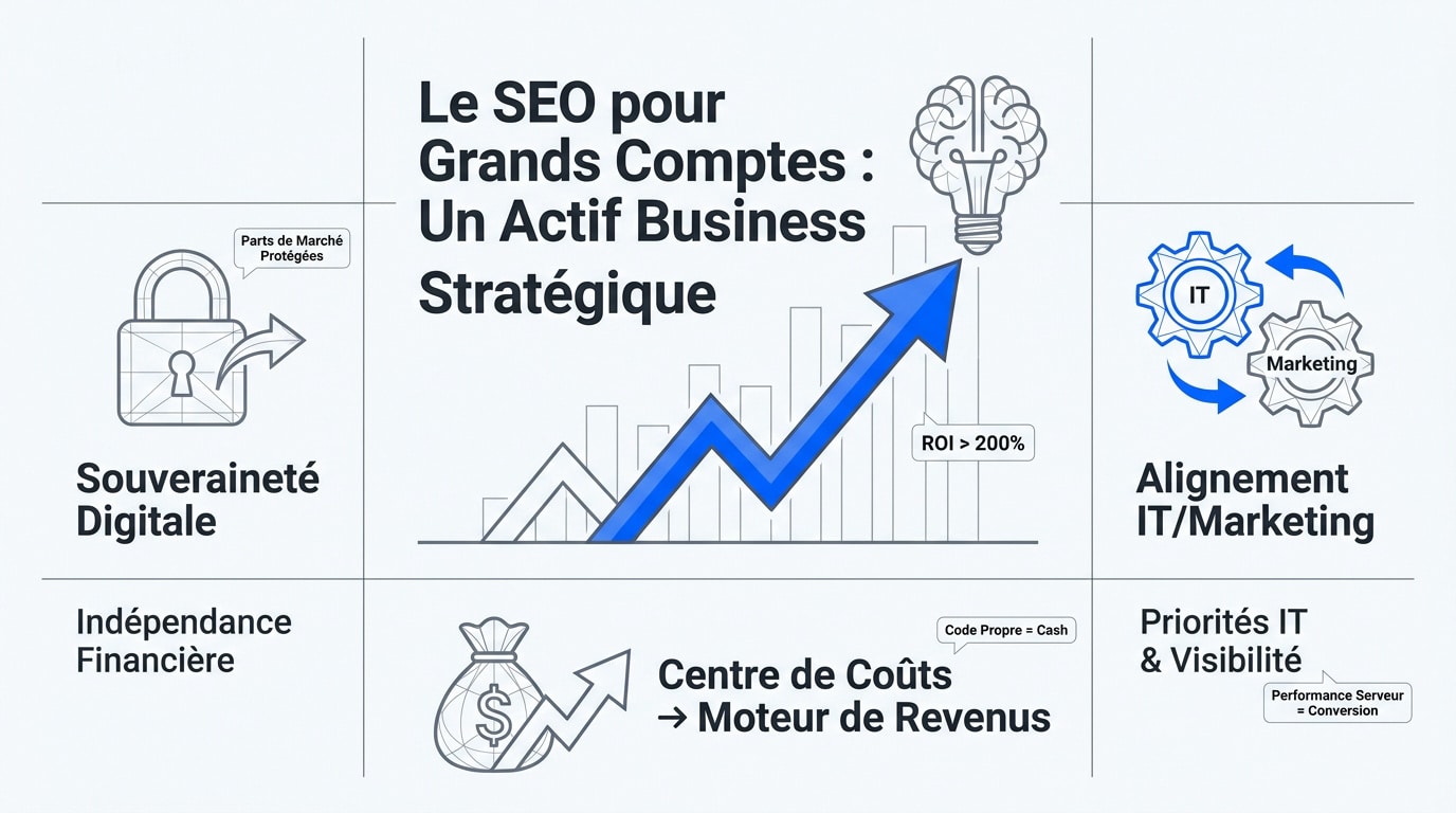 Schéma de la stratégie SEO technique pour les directions technologiques des grands comptes