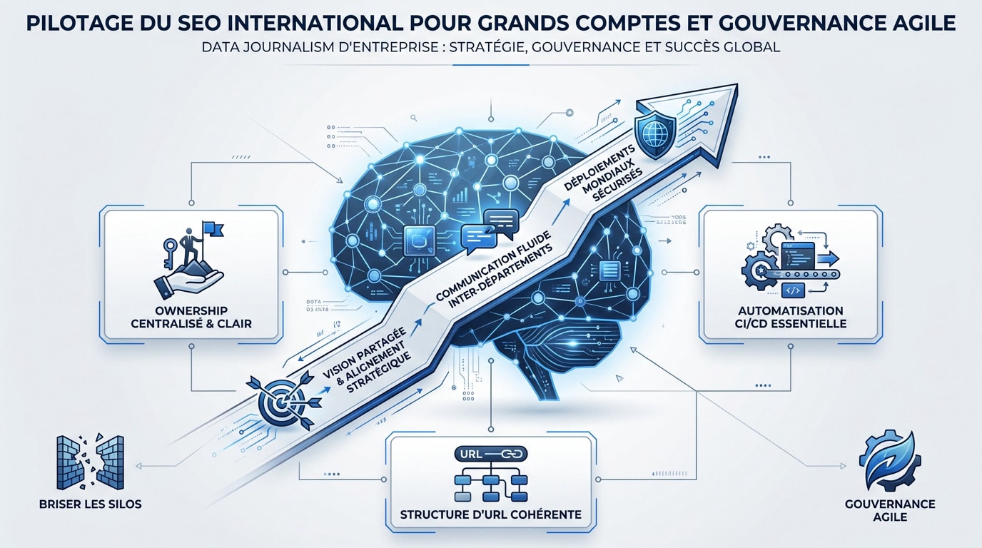 Schéma de gouvernance SEO international et déploiement agile pour grands comptes